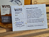 Zertifikatkarte für WUYD Whisky zum Einpflanzen.